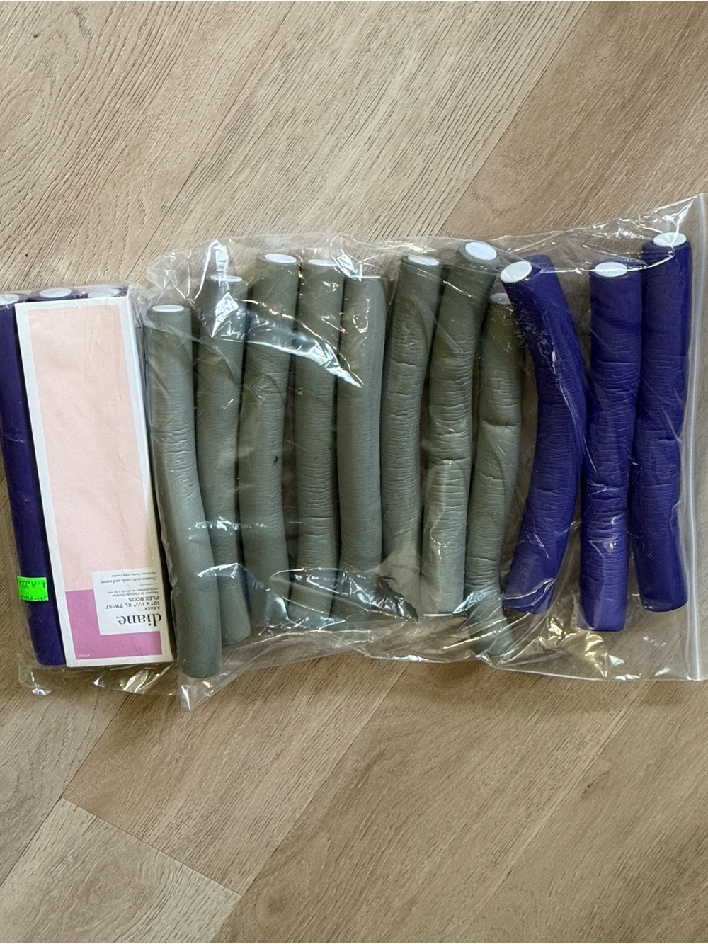 Soft Foam Hair Curlers Set in Gray and Purple